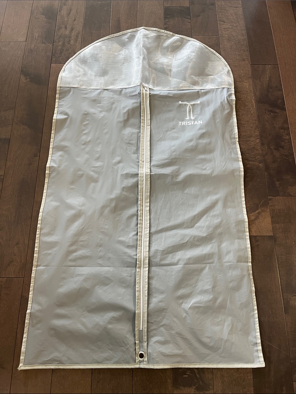 TRISTAN Light Gray Garment Cover with Center Zipper